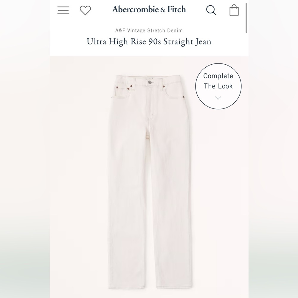 Abercrombie ultra high rise 90s straight jean with slit size 26 R